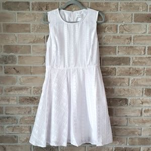 Calvin Klein White Fit and Flare Midi Swing Dress